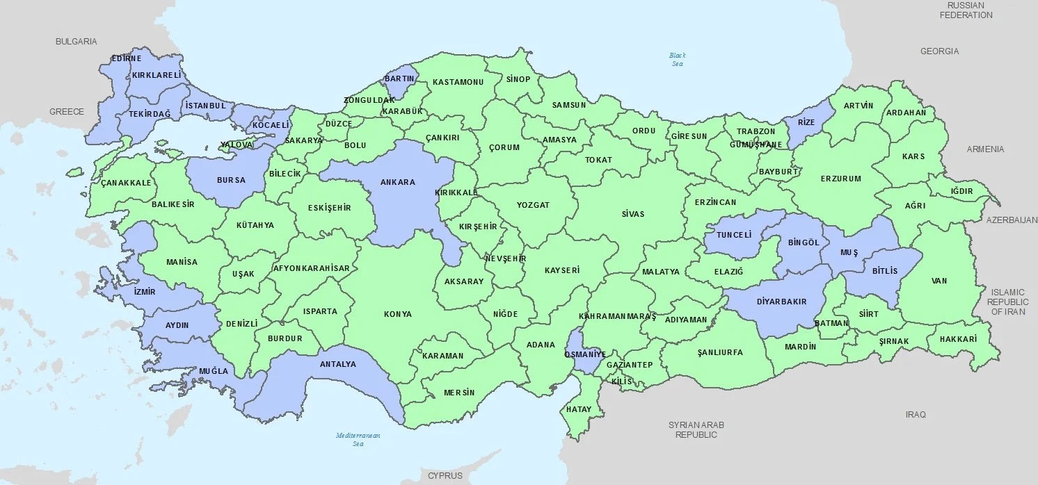 شهر هایی که میتوان به عنوان پناهنده در ترکیه اقامت داشت